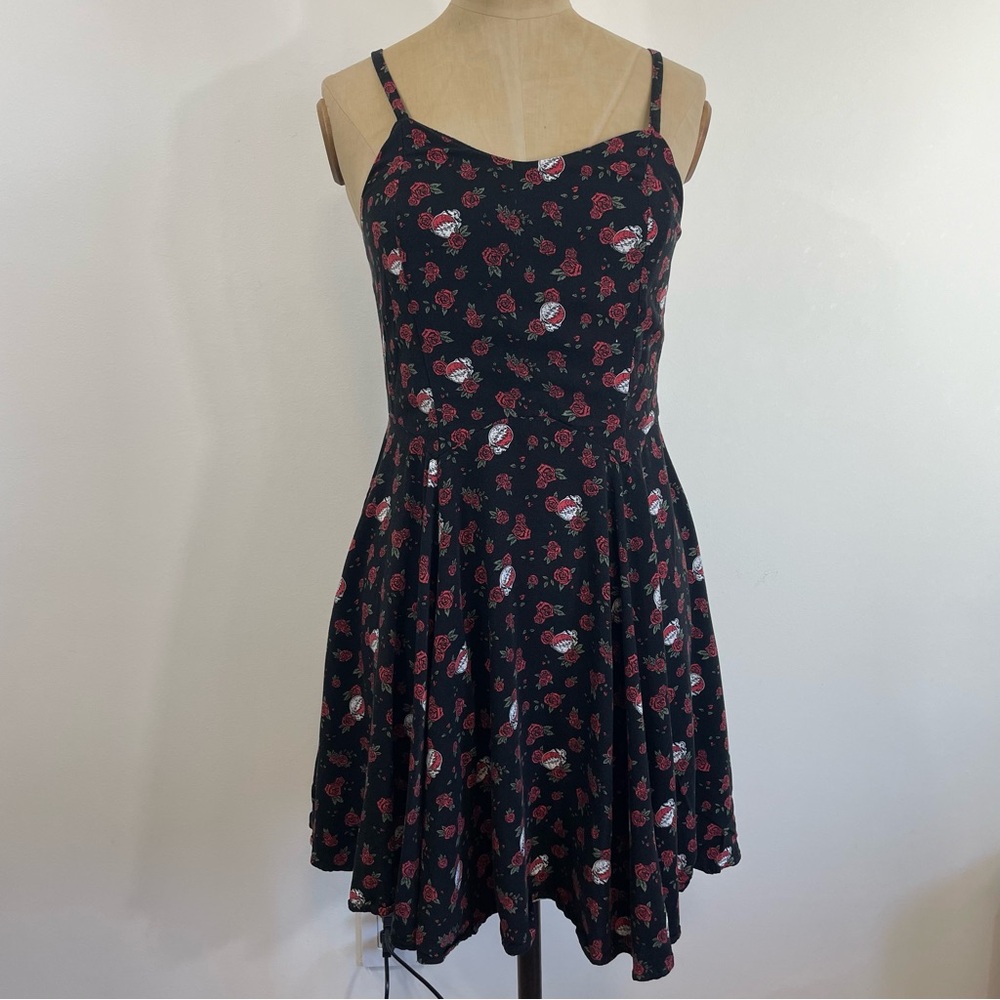 Junk Food Clothing Black and Red Fit and Flare Sundress